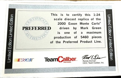 Team Caliber 1/24 Scale P632156XX - Chevrolet Nascar #63 Superflo - Green - Picture 6 of 7