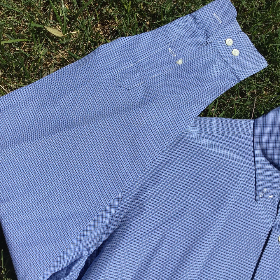 Camisa de vestir Polo Ralph Lauren calce clásico para hombre talla 15 1/2 34/35 azul con botones  Foto 3 de 4