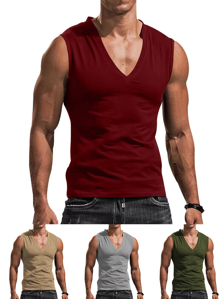 v neck muscle tank