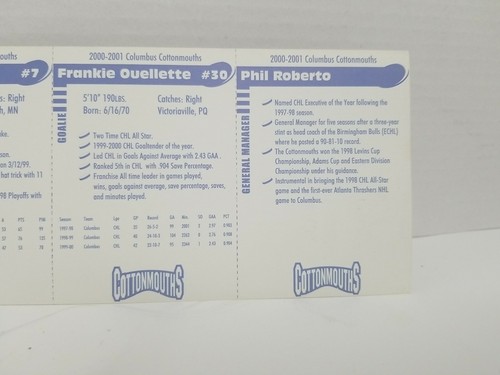 Carte collezionabili vintage '00-'01 Columbus Cottonmouths Chick Fila non tagliate - SUPER RARE!! - Foto 8 di 8
