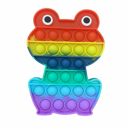 2 pack Fidget Toy Push Bubble Pop Sensory Stress Relief Kids Silicone Popit Toy  - Picture 3 of 24