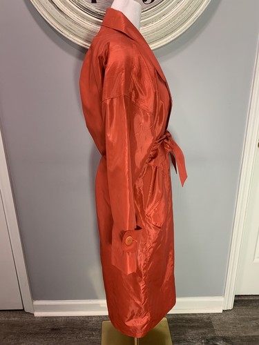 Portrait Petite Red Rain Trench Coat Women's Vintage Size 2 - Fabulous Look! - Picture 7 of 11