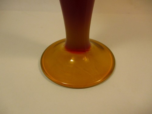 Antique Flint Glass 8" Vase Flared Sunset Ruby - Picture 4 of 8