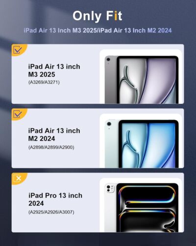 Case for New Ipad Air 13 Inch (M3/M2-2025/2024) with Pencil Holder, Slim Stand P - Picture 2 of 11