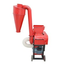 220V Electric Grass Straw Hay Cutter Crushing Machine cyclone separator 500kg/h
