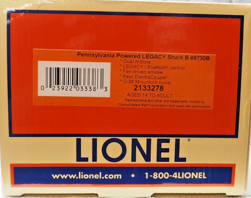 Original Lionel Pennsylvania Powered Legacy Shark B 9730B Auto NEU kostenloser Versand - Bild 3 von 3