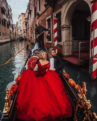 Rot Quinceanera Kleid Abschlussballkleid schulterfrei Tüll Perlen Applikation Abendkleider - Bild 3 von 8