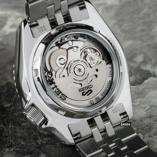Seiko 5 Sports SSK036K1 Automatic GMT Leather Black Dial Watch - Picture 4 of 5