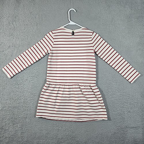 Gymboree Dress Girl 10 Ivory/Red Stripes Holiday Red Gem Snowflake Christmas - Picture 2 of 11