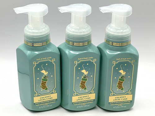 NEW 3 BATH & BODY WORKS COCONUT ANGEL CAKE GENTLE FOAMING HAND SOAP WASH 8.75 OZ - Picture 2 of 6