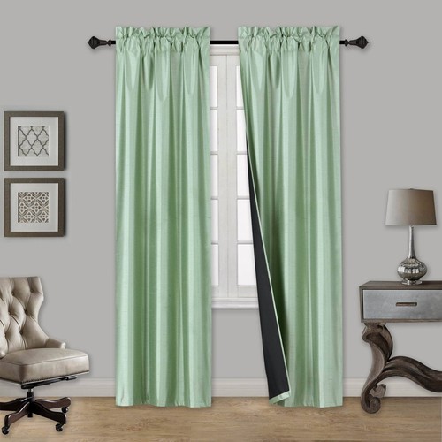 ULTIMATE 100% BLACKOUT HOTEL QUALITY WINDOW CURTAIN BLACK BACKING TOM 1PC PANEL - Picture 20 of 33