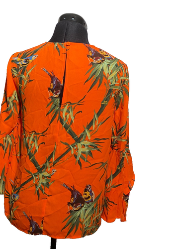 Warehouse Blouse Women Small Layered Sleeve Tunic Size 8 - Picture 4 of 12
