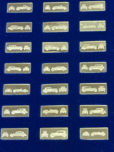 FRANKLIN MINT Sterling Silver Classic Cars Ingot Collection .925 x 63 BOX + COA - Picture 4 of 13
