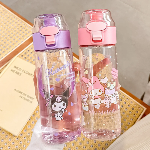 Sanrio Cinnamoroll & Kuromi Water Cup Plastic Water Bottle for Girl Summer Gift - Picture 1 of 11