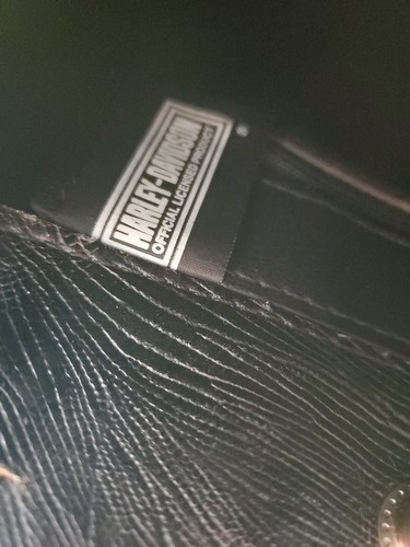 Vintage Harley Davidson Black Leather Bag Purse 15" Straps - Picture 7 of 10