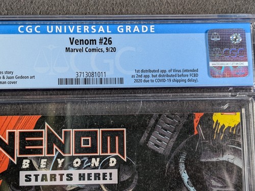 Venom #26 Sep 2020 CGC 9.8 Graded - Picture 5 of 11
