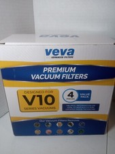 Paquete de 4 filtros de vacío Veva Premium diseñados para la serie V10 DN-V10-HEPA-4