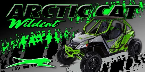 Arctic Cat Wildcat Side by Side UTV ATV Garage Trailer Vinyl Banner Sign 