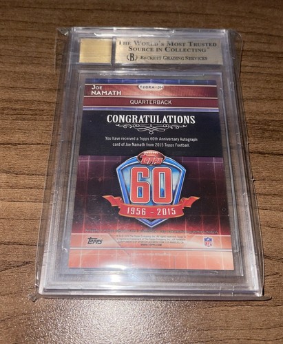 2015 Topps Joe Namath 60th Anniversary Rookie Reprint Autograph BGS 9.5 10 AUTO - Bild 4 von 6