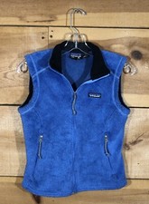 Vintage Patagonia 1998 Fleece Deep Pile Vest Womens Size Small Full Zip Blue