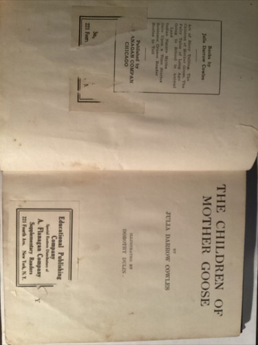 Antique 1923 The Children Of Mother Goose By Julia Darrow Cowles - Picture 4 of 11