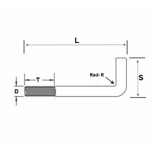 Fondotinta Ancoraggio Bulloni L-Bolt Acciaio Zincato M8 M10 M12 M16 M20 M24 - Foto 2 di 2
