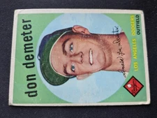 1959 Topps Baseball Card # 324 Don Demeter - Los Angeles Dodgers (VG)