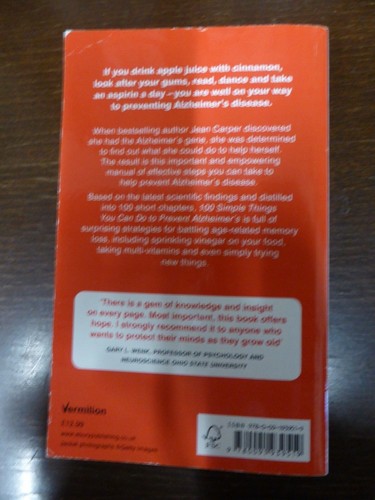 book 100 simple things to prevent alzheimers by jean carper - Picture 2 of 2