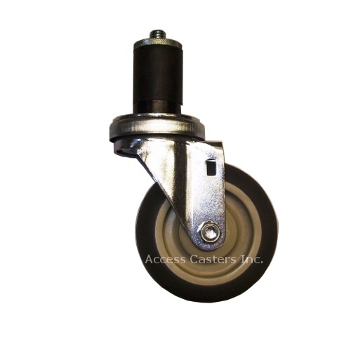 5EXPLS-72 5" Swivel Caster, Polyurethane Wheel, .852" - .927" Expansion Stem - Picture 1 of 1