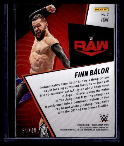 2023 Panini Revolution WWE Shock Wave Cubic/49 #7 FINN BALOR - Imagen 2 de 2