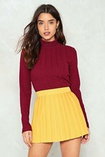 NASTYGAL NASTY GAL SIZE 10 TOP RED TURTLENECK POLO RIBBED HIGH NECK JUMPER