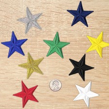 Star Patches 5-Pack Star Embroidered Iron On Patch Applique - 2"