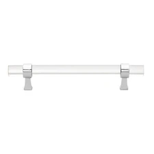 GlideRite 5" CC Clear Acrylic Cabinet Pull Polished Chrome - 4718-128-PC-1