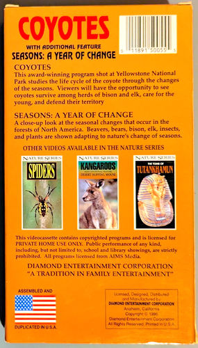 Nature Series: Coyotes with Seasons: A Year of Change (VHS, 1993)(Nature)! - Foto 3 di 6