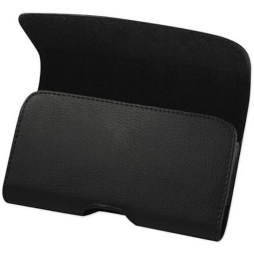 Black Leather Horizontal Belt Clip Loop Case Pouch Cover Holster For HTC Phones - Picture 9 of 12