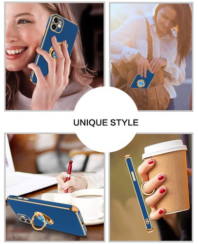 For iPhone 11 6.1" Case Shockproof Protective Rugged Cover & Golden Ring Holder - Bild 72 von 136