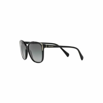 Prada SPR 541 Womens Black Metal Frame Dark Lens Luxury Rectangular Sunglasses Rectangular metal sunglasses PRADA SPR 54W col. matt black  main image 2