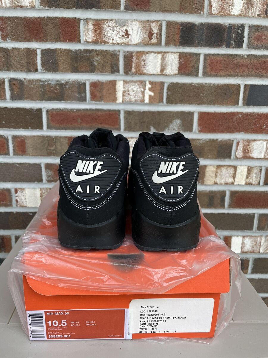 New Mens Nike Air Max 90 Black White Stitching Size 10.5 New Mens Nike Air Max 90 Black White Stitching Size 10.5
