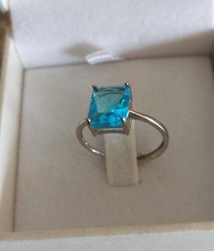 Vintage Ring Damenschmuck Silber 925 Größe 8 Grün & Weiß & Blau Stein Topas - Bild 35 von 40