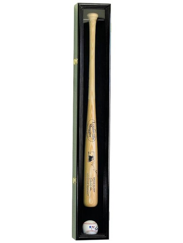 Baseball Bat Display Case Black Wall Ball Stick Holder Wood Shadow Box Cabinet - Picture 12 of 17