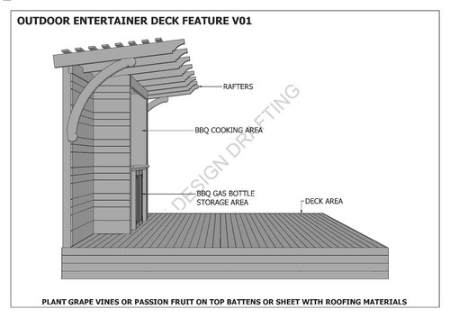 OUTDOOR ENTERTAINMENT DECK & BBQ PERGOLA / PATIO - V01 (Building Plans) - 第 6/8 張圖片