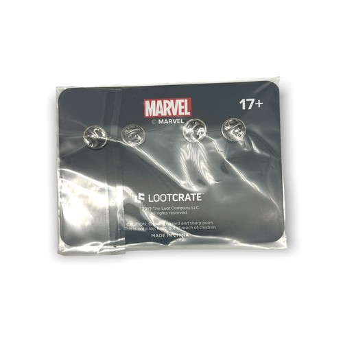 Deadpool Club Merc Heart Shaped Collectible Pin Set 2019 LootCrate Exclusive - Picture 3 of 3