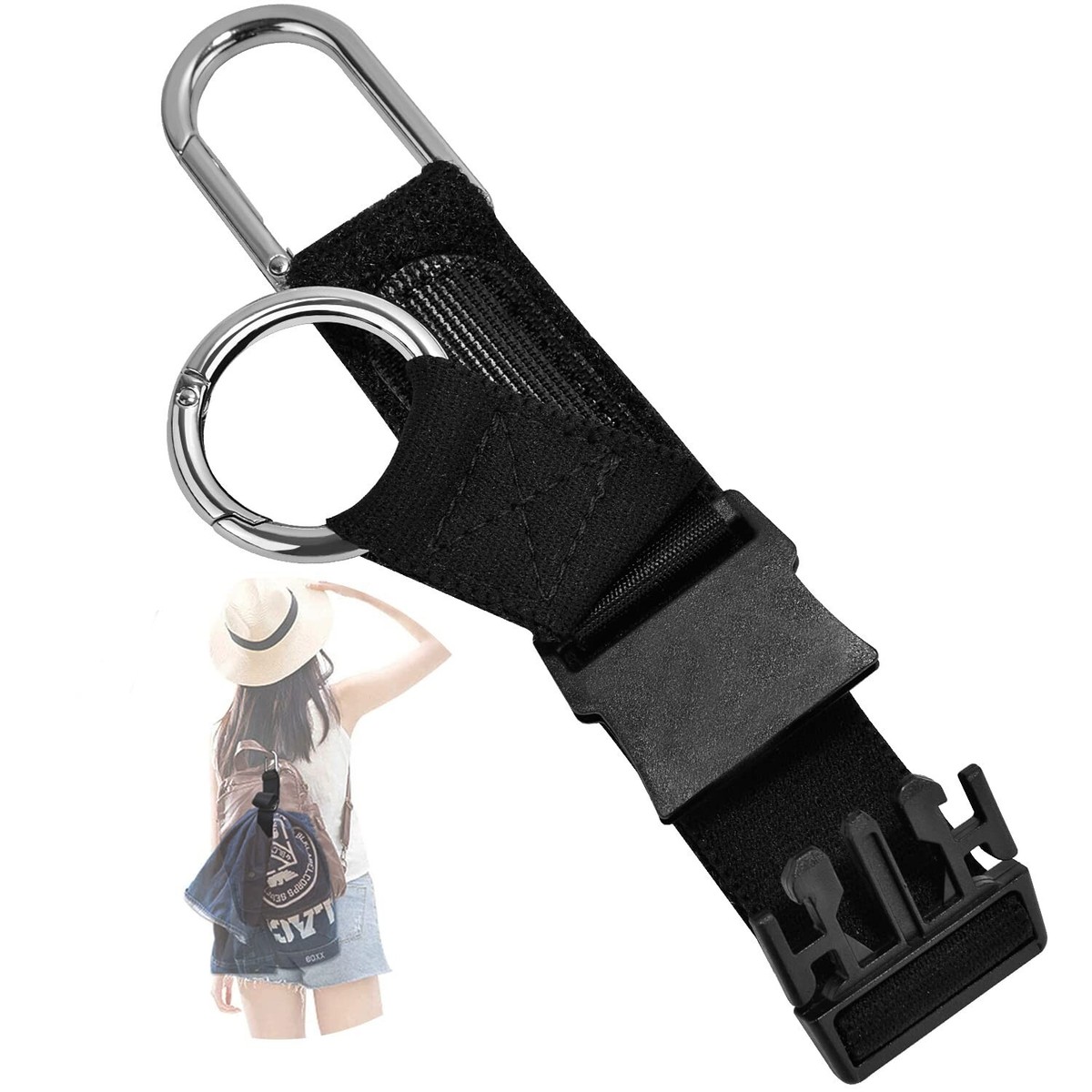 ZINZ Elastic Jacket Gripper Travel Strap with D-Ring Hooks