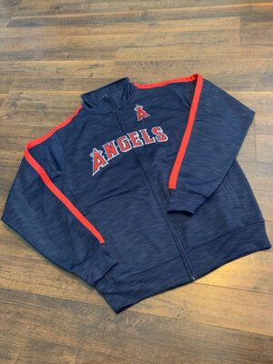 LOS ANGELES ANGELS men's zippered polyester jacket, navy, MEDIUM TALL,, New