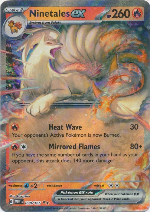 Ninetales ex - 038/165 Double Rare Scarlet and Violet 151 Pokemon TCG