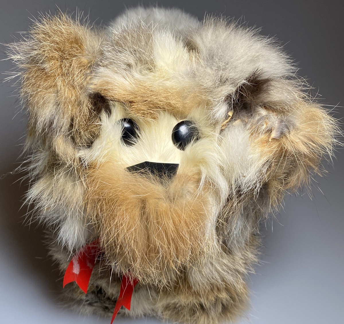 Angora Rabbit Fur Plush Puppy Dog Stuffed Animal 8” Vintage Realistic Toy  Bell