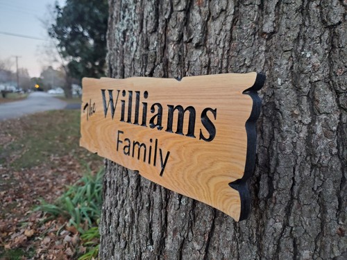 Custom Family Last Name Sign Rustic Carved Outdoor Indoor Wood Wall Art Plaque - Picture 9 of 12