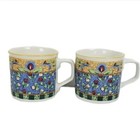 Tienshan Stoneware Lancaster Mug White Floral Coffee Tea Lot Of 2