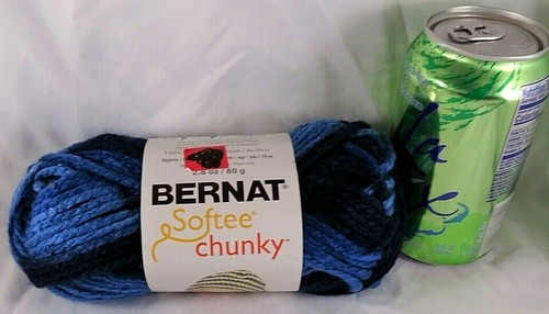 Bernat Denim Ombre Softee Chunky Yarn Super Bulky Blue Knitting Crochet Craft - Picture 5 of 5