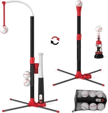 3 in 1 T Ball Set - Adjustable Height, with Automatic Pitching Machine & 6 Balls